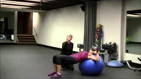 Stability ball dumbell chest press