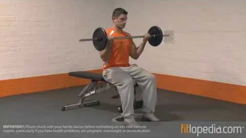 Seated barbell Bicep Curl