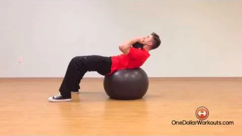 Swiss Ball Crunch with Dumbbell