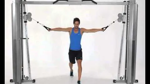 Lunges with Cable Decline Chest Fly